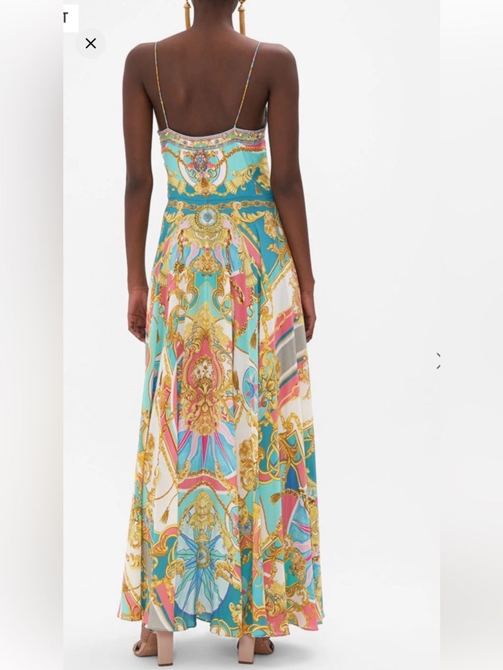 Camilla Blue Pink Gold Printed Tie-Front Dress - Picture 7 of 8